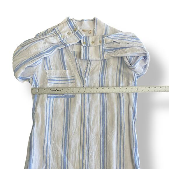 Soft Surroundings Striped Shirt Dress Womens Size‎ M Blue White Lagenlook - Picture 5 of 8